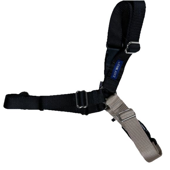 Easy Walk Pet Safe dog harness Sz L adjustable black & tan nylon GUC labeled - Picture 1 of 8